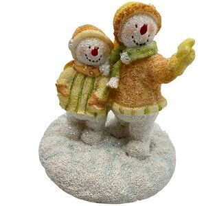 Russ Berrie Ice Sculptures "Make A Wish" Snowman Figurine Set Vintage